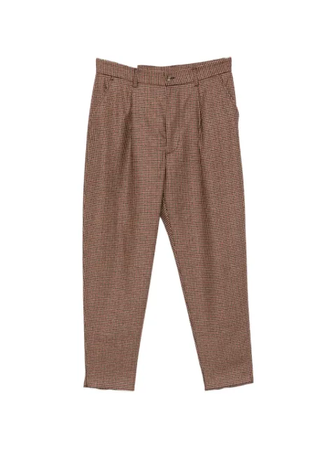 Eleventy houndstooth-pattern pleated trousers