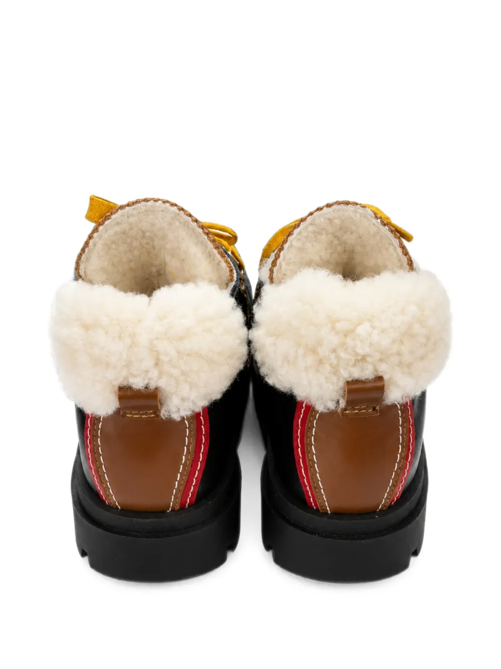 DSQUARED2 KIDS shearling-trim panelled boots Zwart