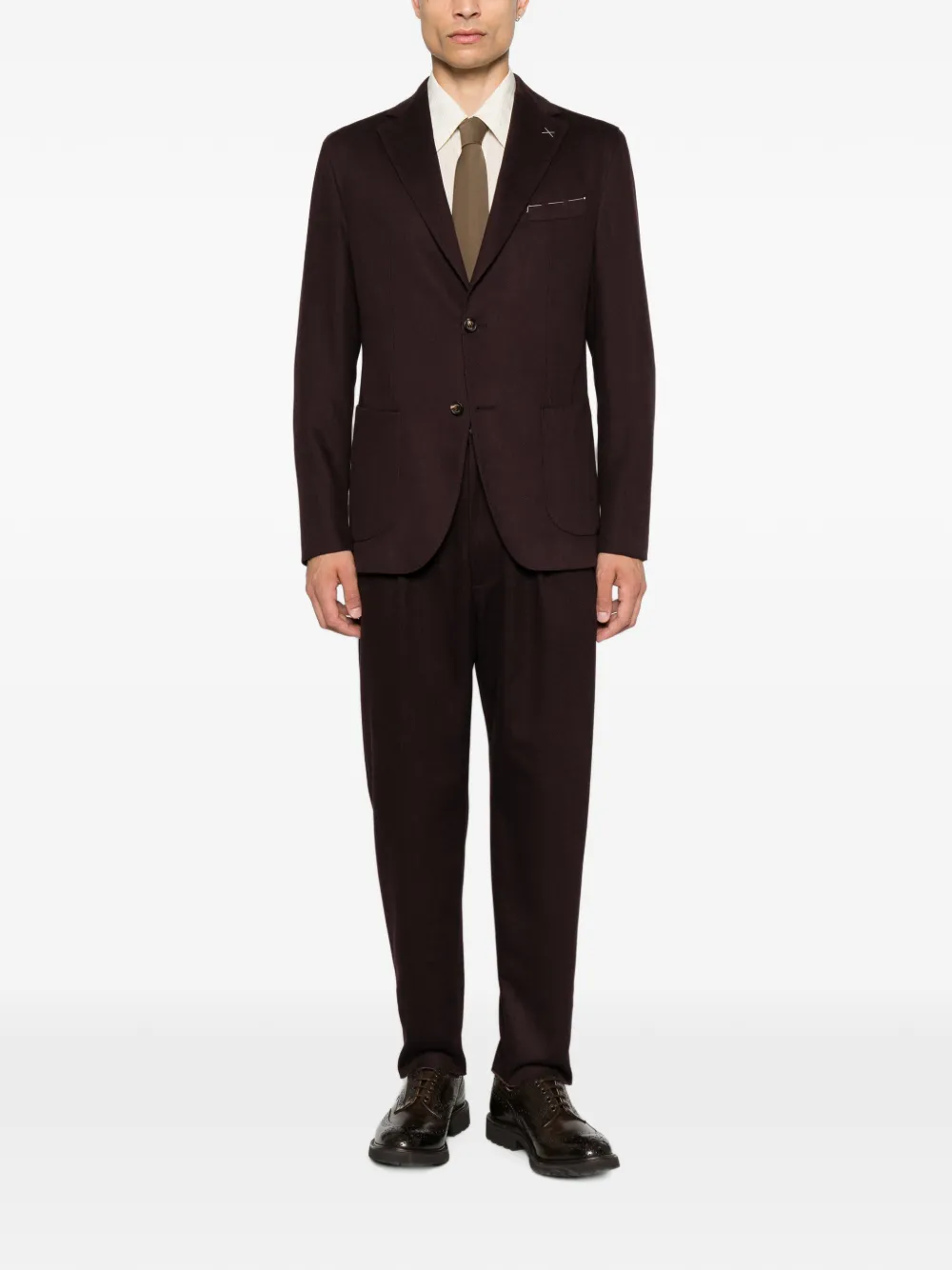 Eleventy pleated-front tailored trousers Bruin