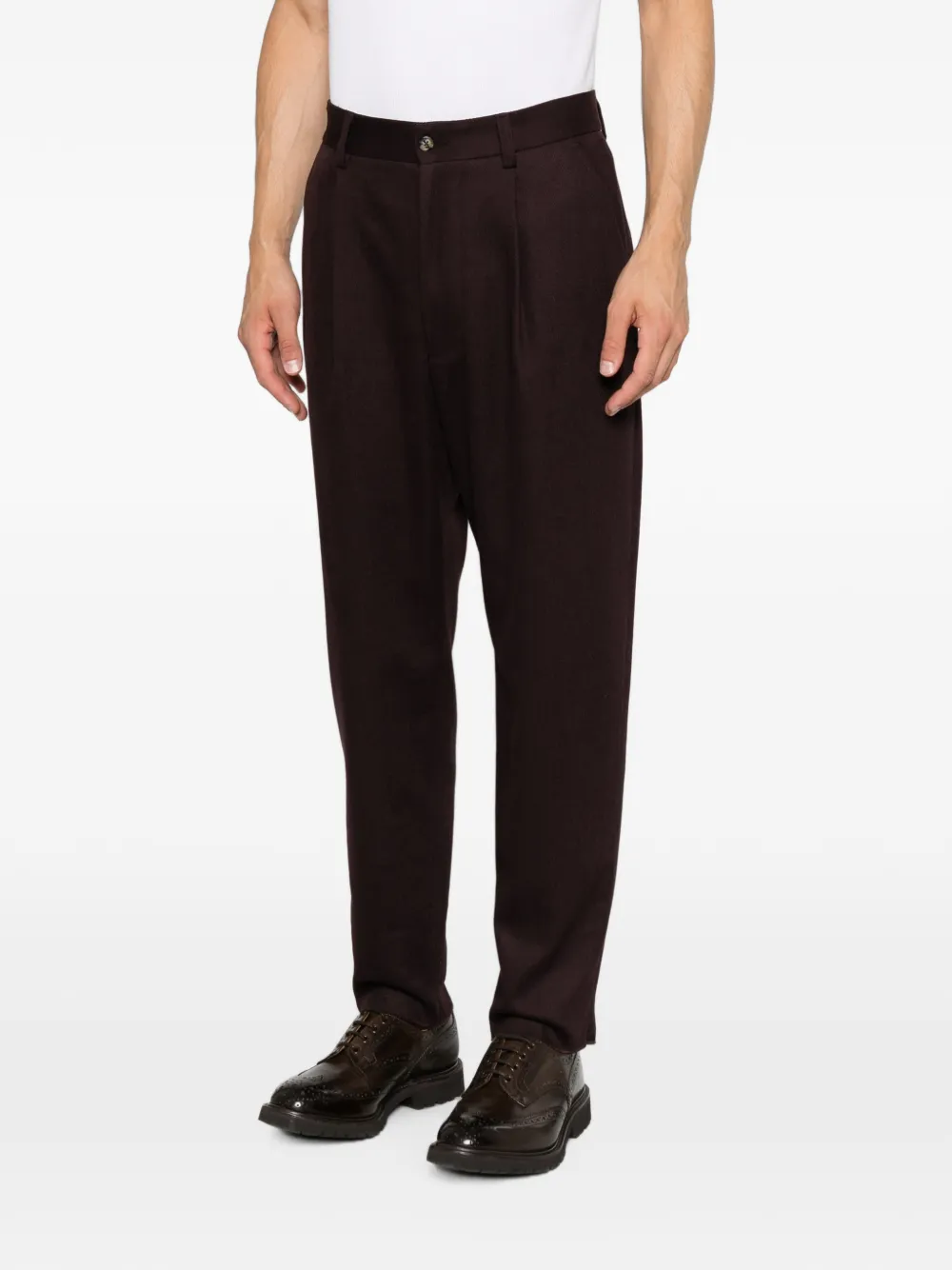Eleventy pleated-front tailored trousers Bruin