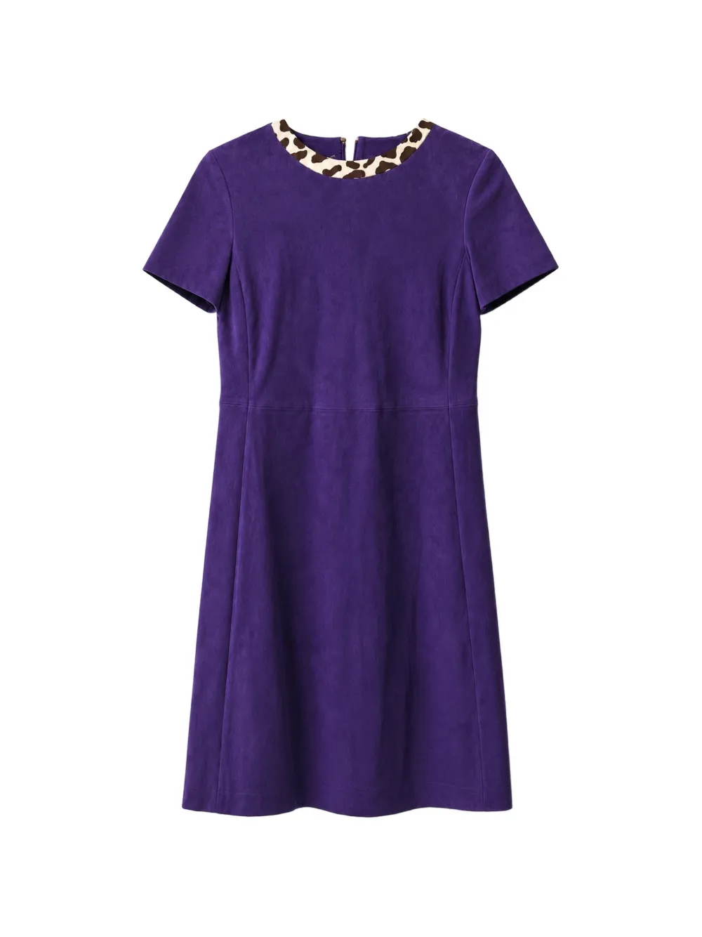 Prada Pre-Owned leopard-trim lambskin mini dress - Viola
