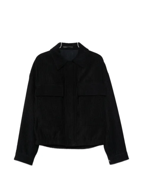 Giorgio Armani waffle-knit chest-pocket jacket