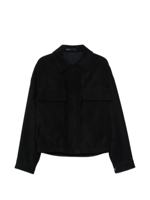 Giorgio Armani waffle-knit chest-pocket jacket
