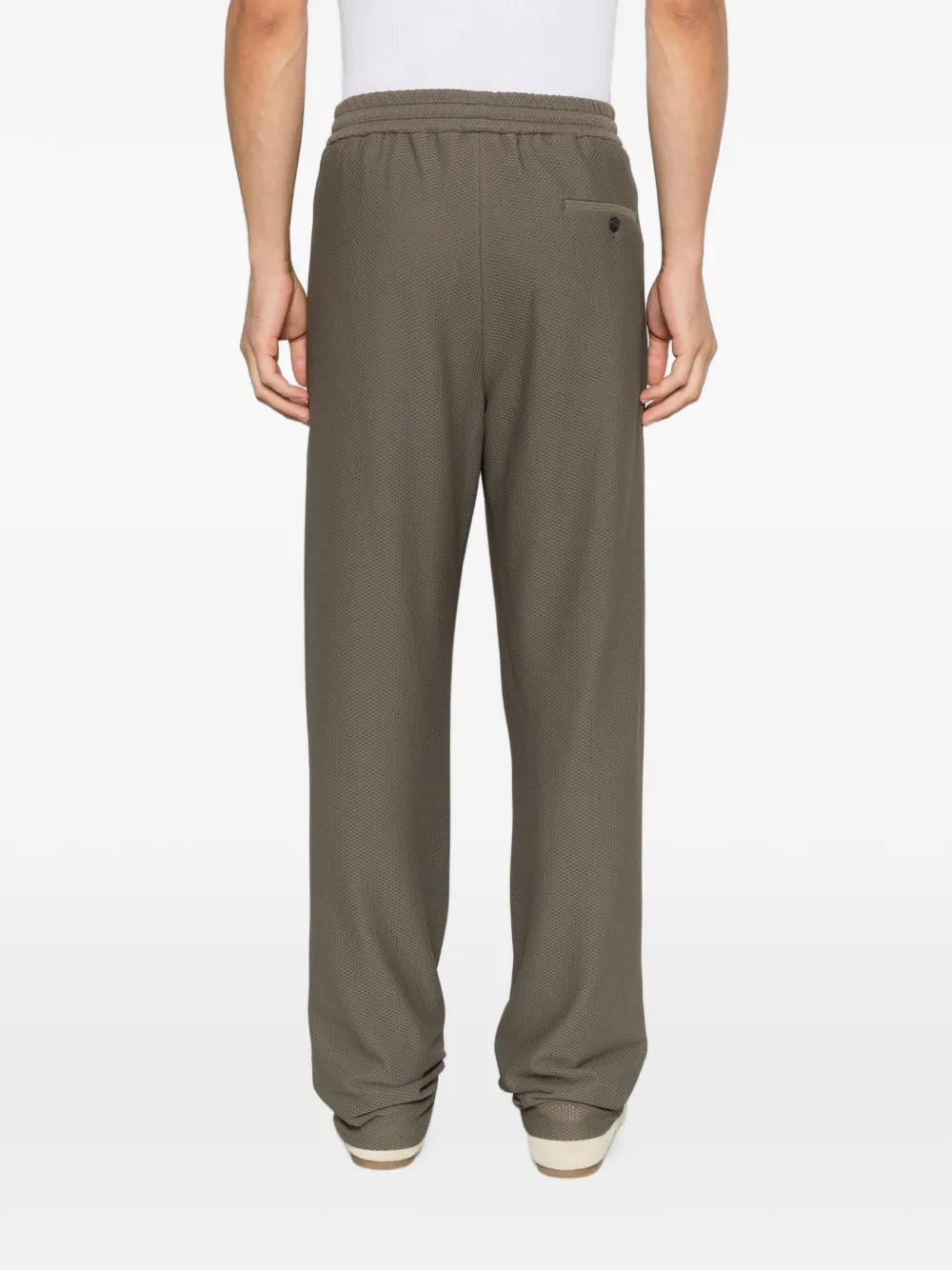 Giorgio Armani Broek met textuur en elastische taille Groen