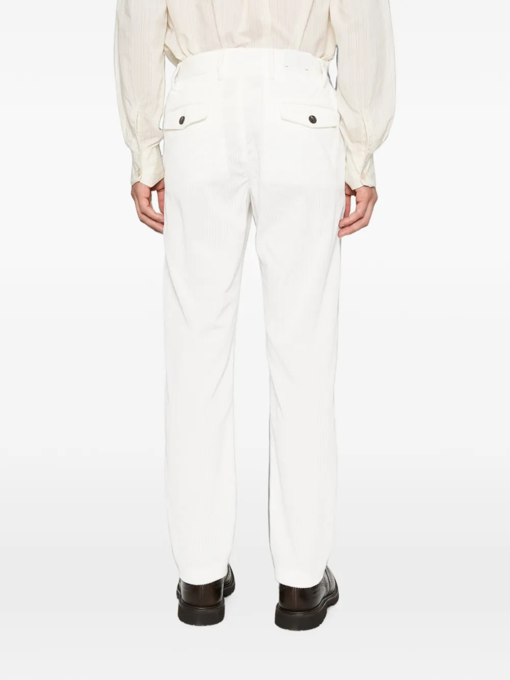 Eleventy pleated corduroy trousers Wit