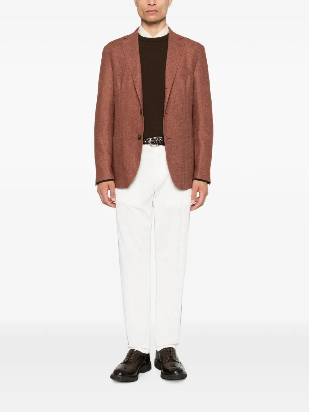 Eleventy pleated corduroy trousers Wit