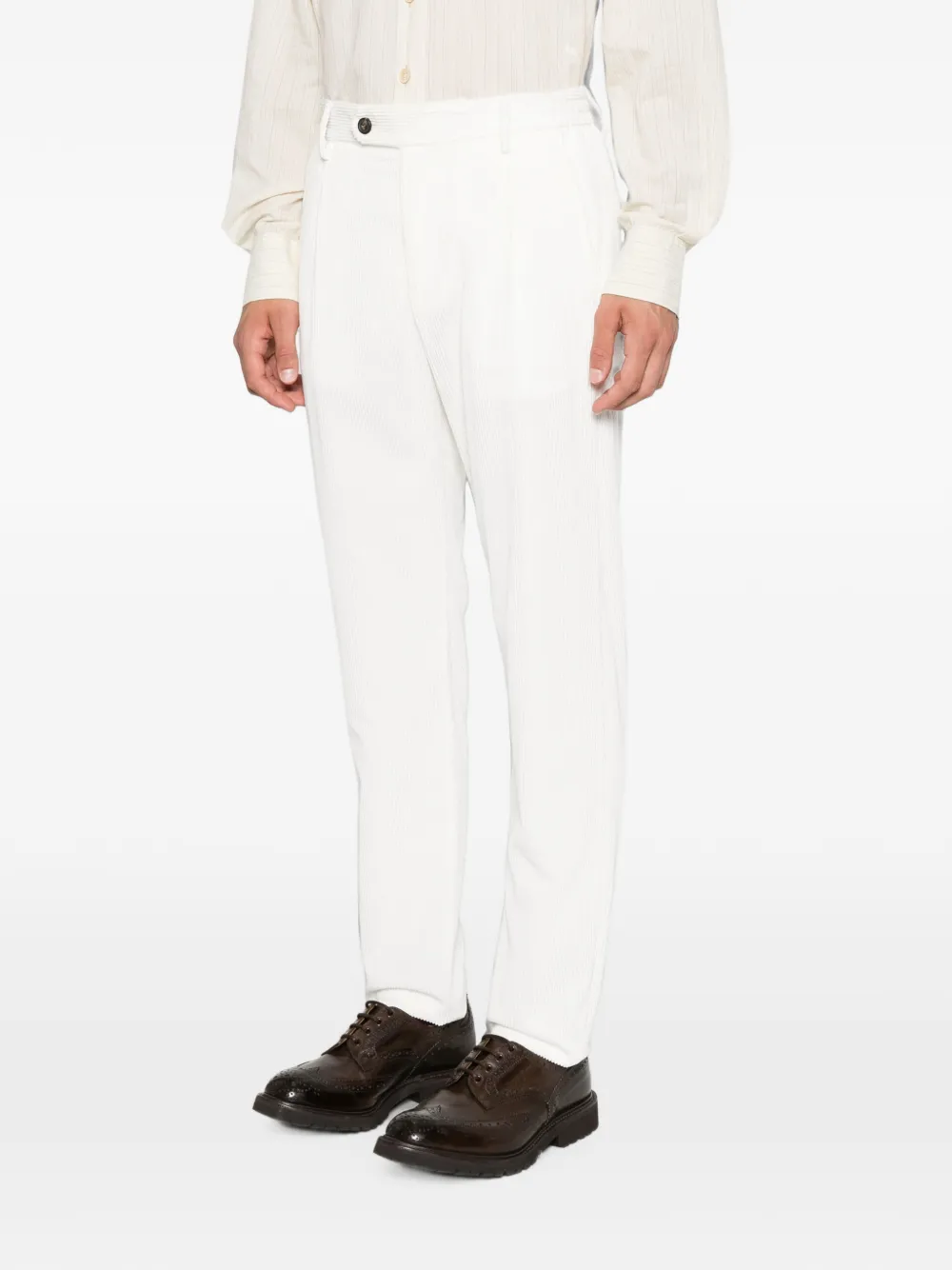 Eleventy pleated corduroy trousers Wit