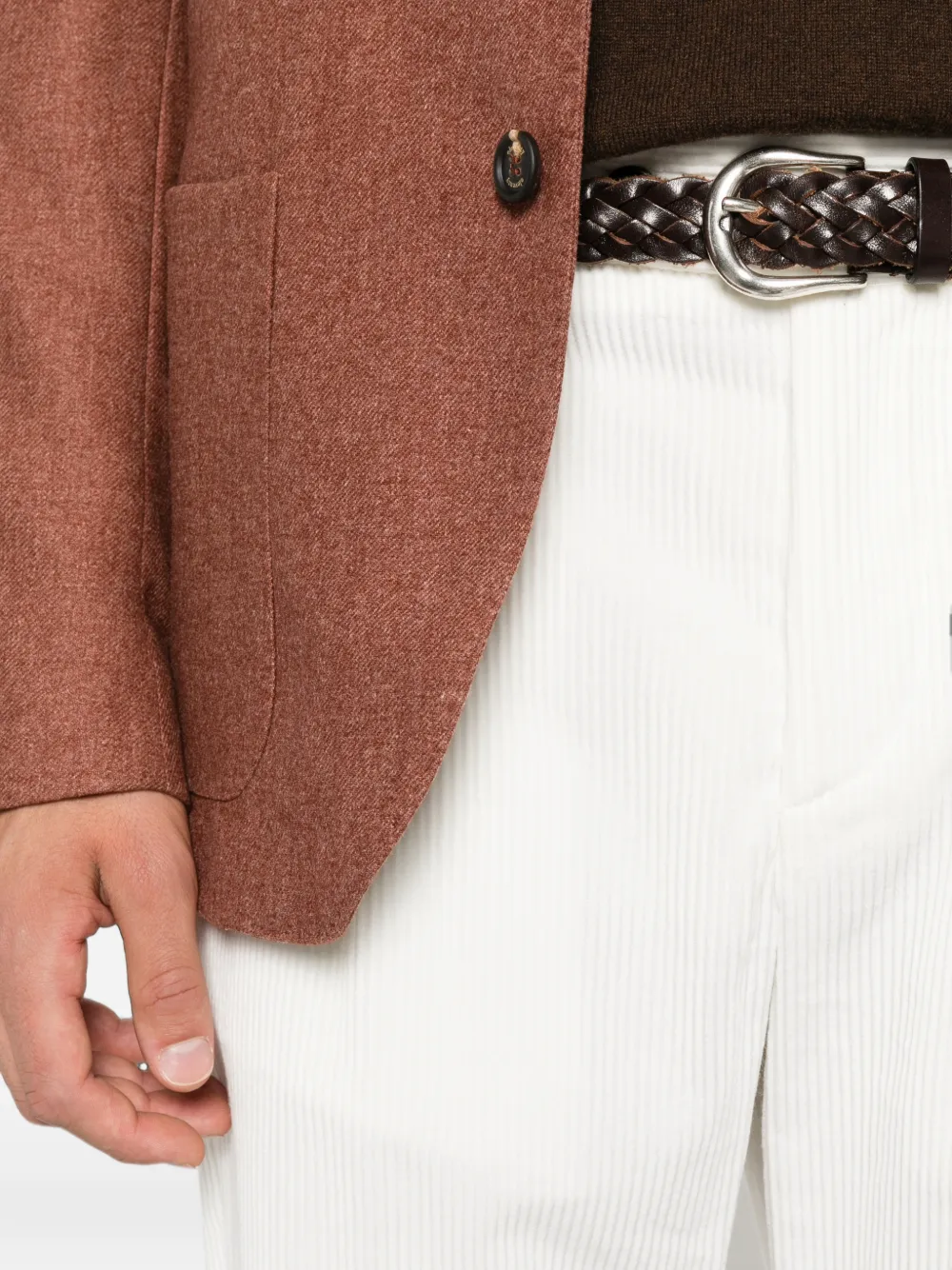 Eleventy pleated corduroy trousers Wit