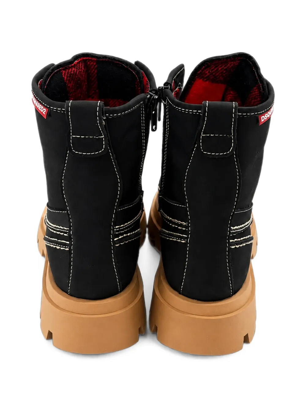 DSQUARED2 KIDS contrast-stitch lace-up boots Zwart