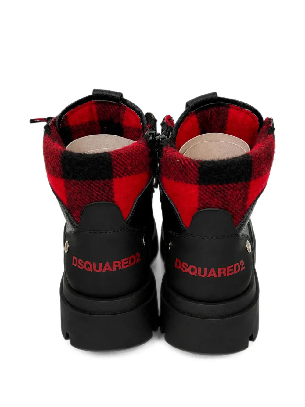 DSQUARED2 KIDS logo-print panelled boots Zwart