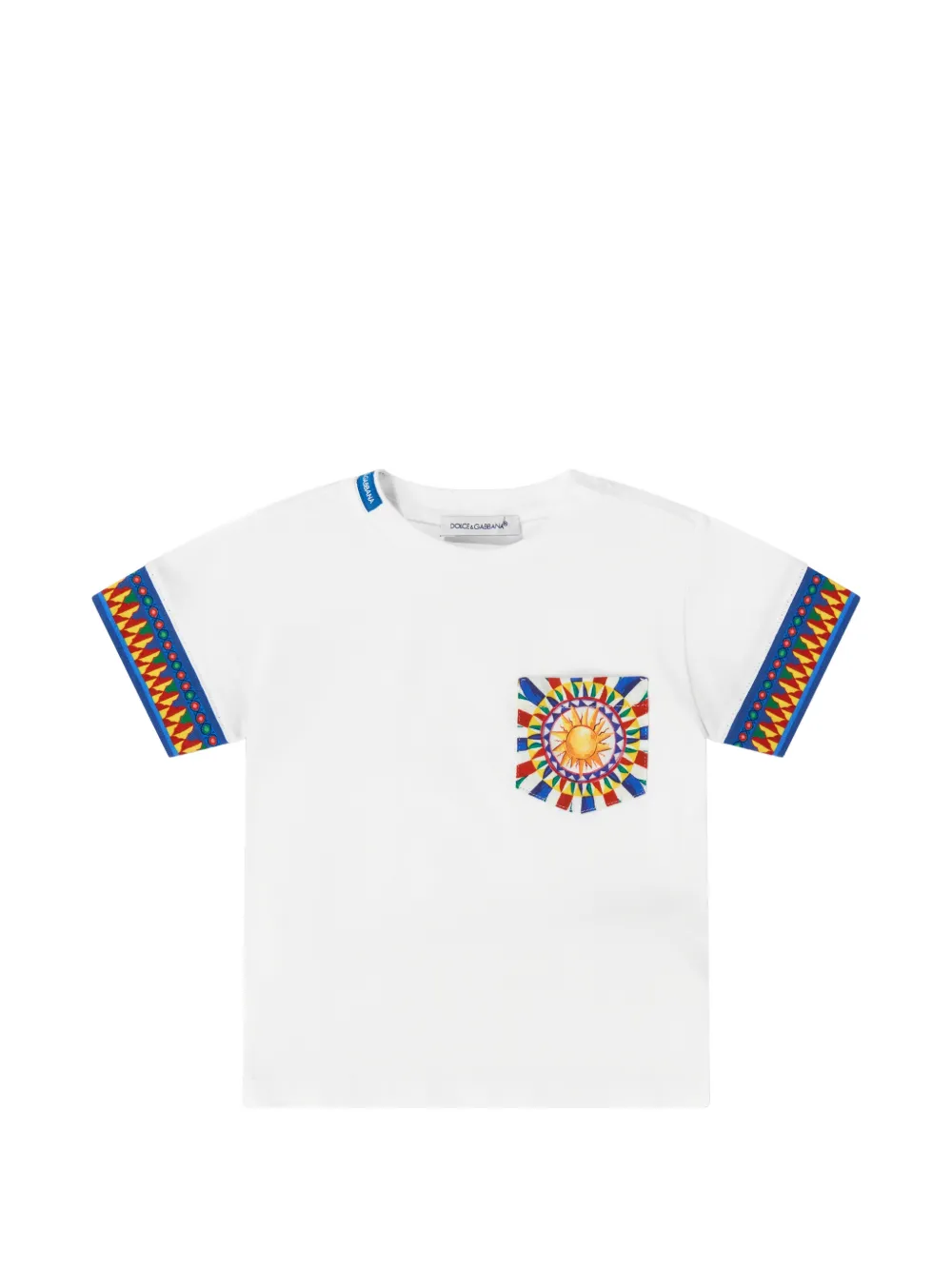 Dolce & Gabbana Kids T-shirt con stampa Carretto e tasca applicata - Bianco
