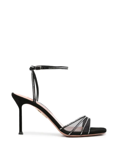 Aquazzura crystal-embellished mesh sandals