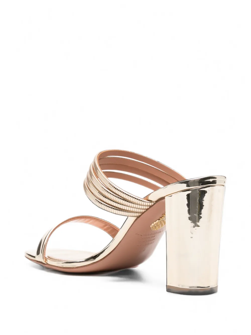 Aquazzura tubular-strap metallic mules Goud