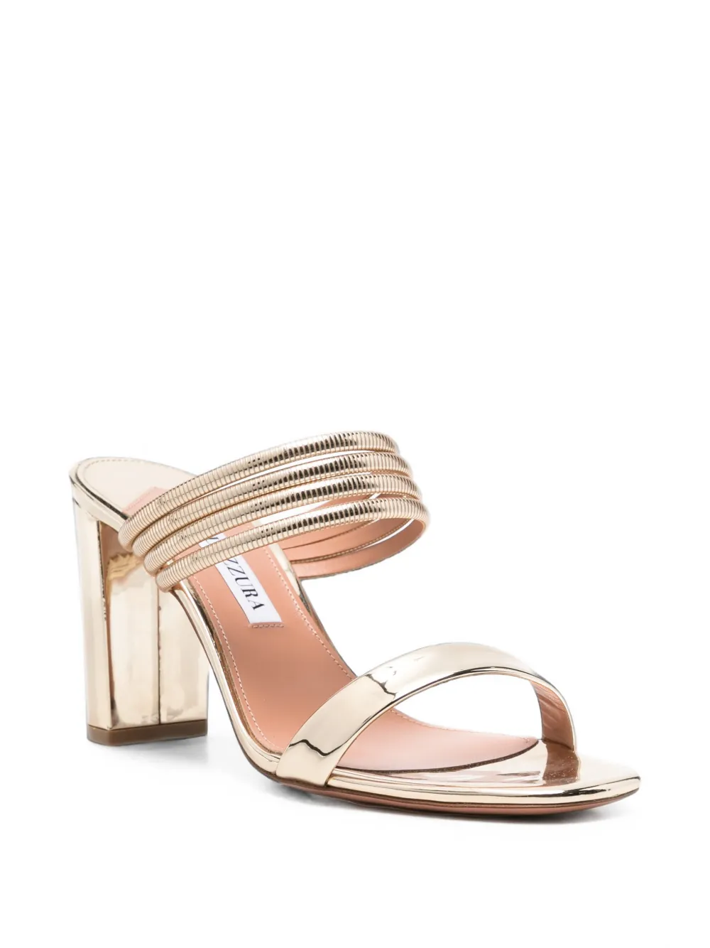 Aquazzura tubular-strap metallic mules Goud