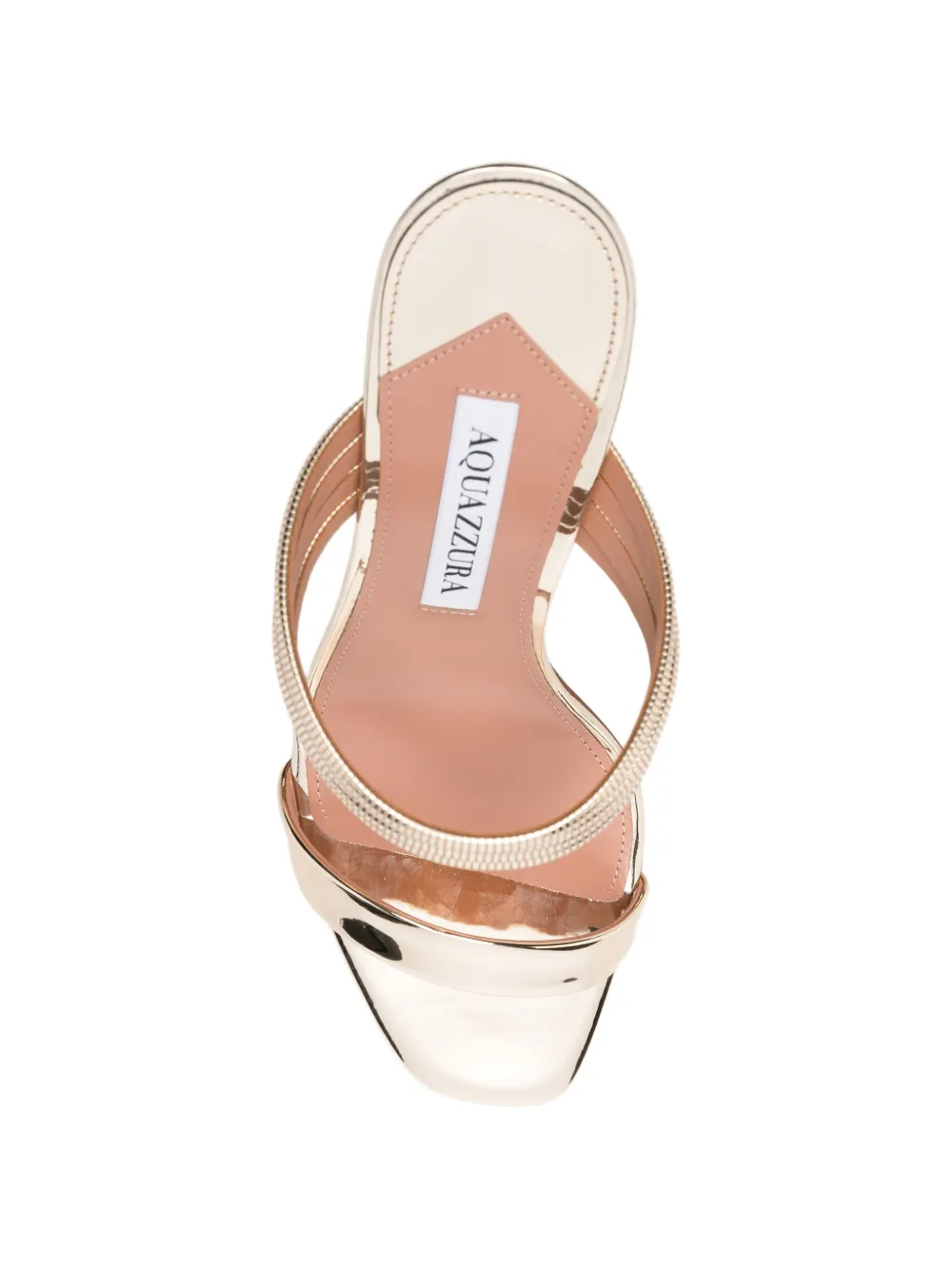 Aquazzura tubular-strap metallic mules Goud