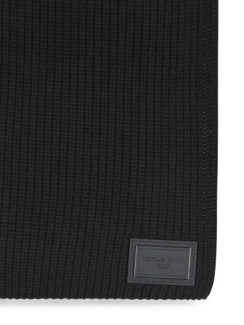 Dolce & Gabbana Geribbelde sjaal met logopatch Zwart
