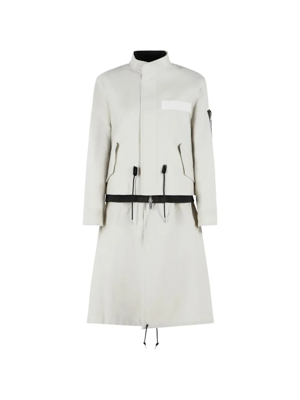 sacai layered drawstring wool coat · 1