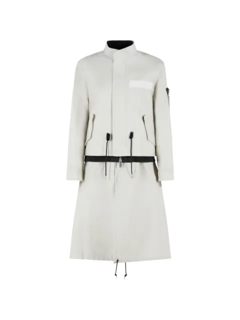 sacai abrigo de lana a capas con cordones