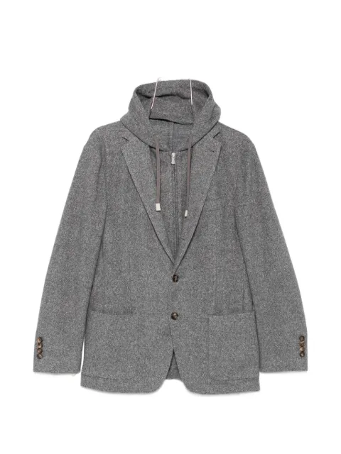 Eleventy hooded single-breasted jacket