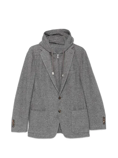 Eleventy hooded single-breasted jacket