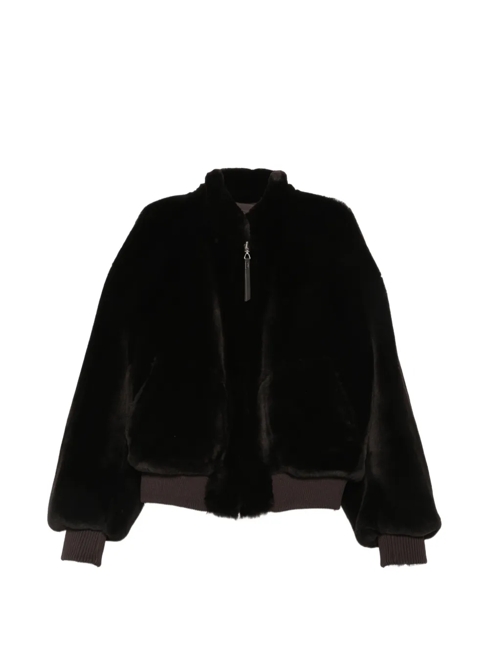 Utzon Shearling Bomber Jacket In Brown