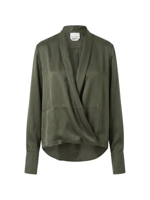 SA SU PHI wrap-style silk blouse