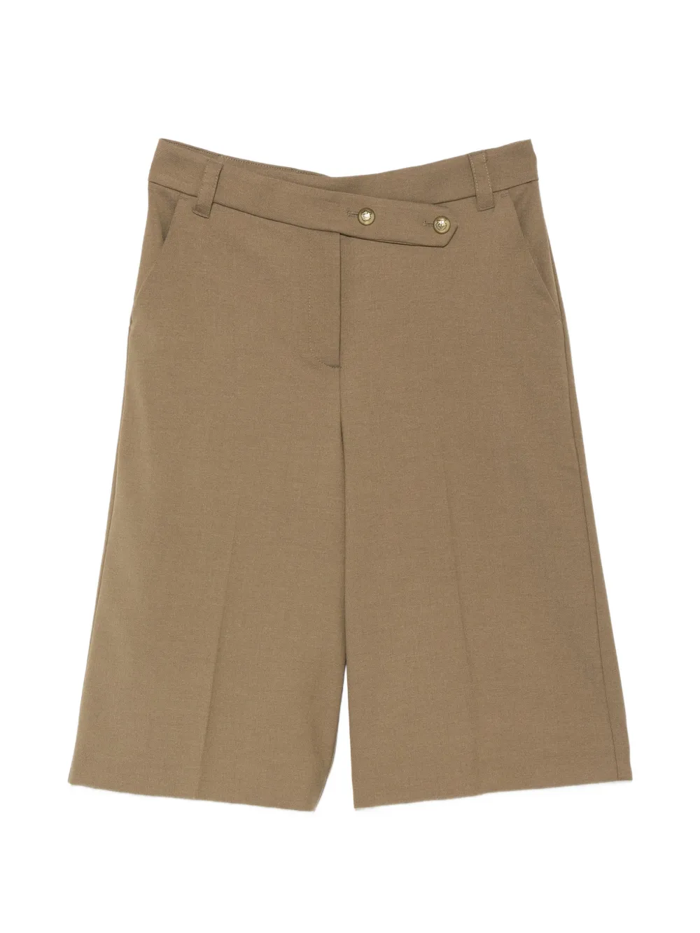 PINKO Merlot asymmetric-waistband tailored shorts - Braun