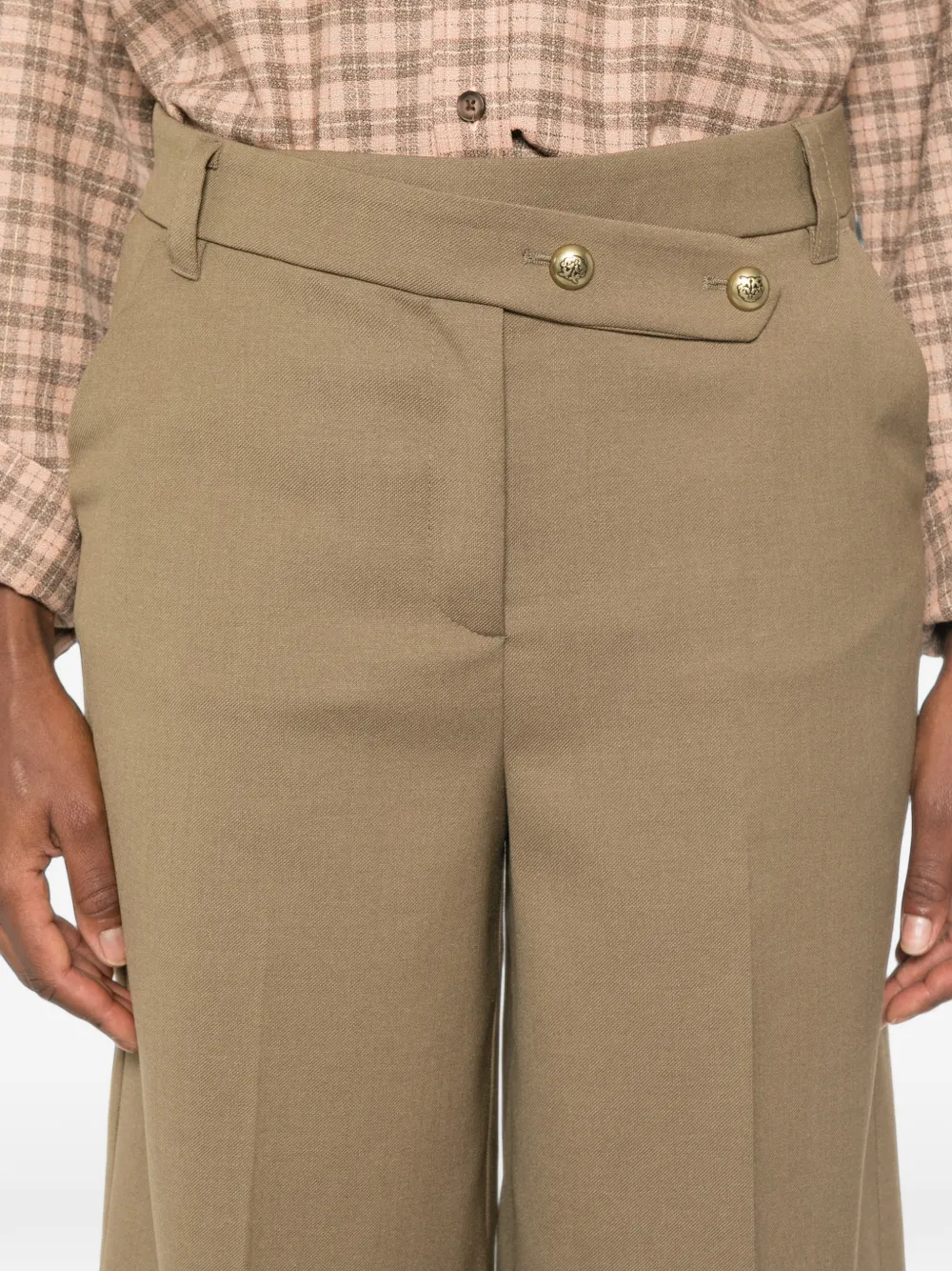 PINKO Merlot shorts met asymmetrische tailleband Bruin