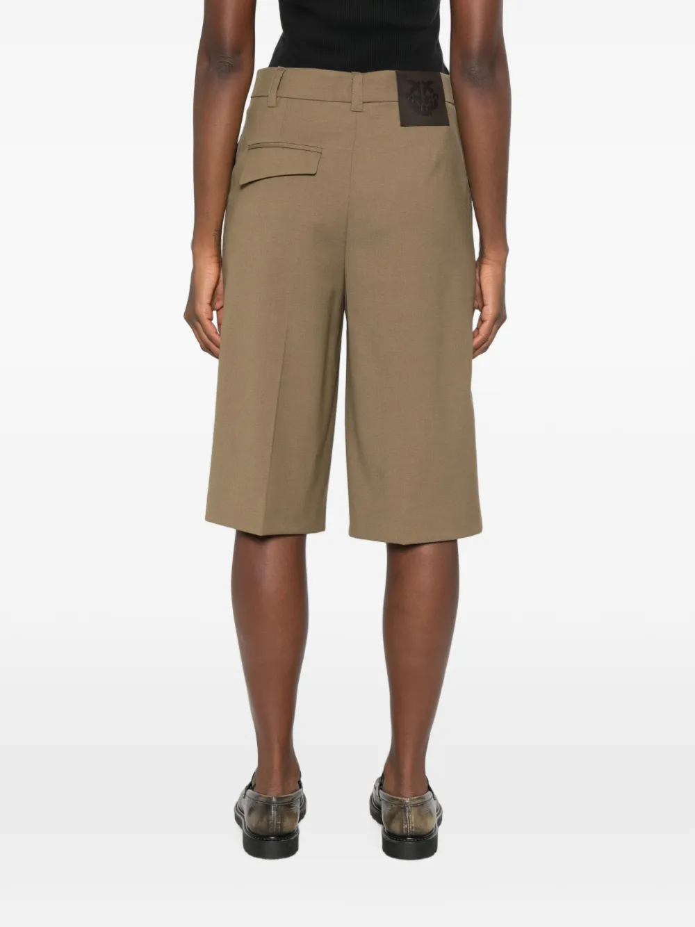 PINKO Merlot shorts met asymmetrische tailleband Bruin