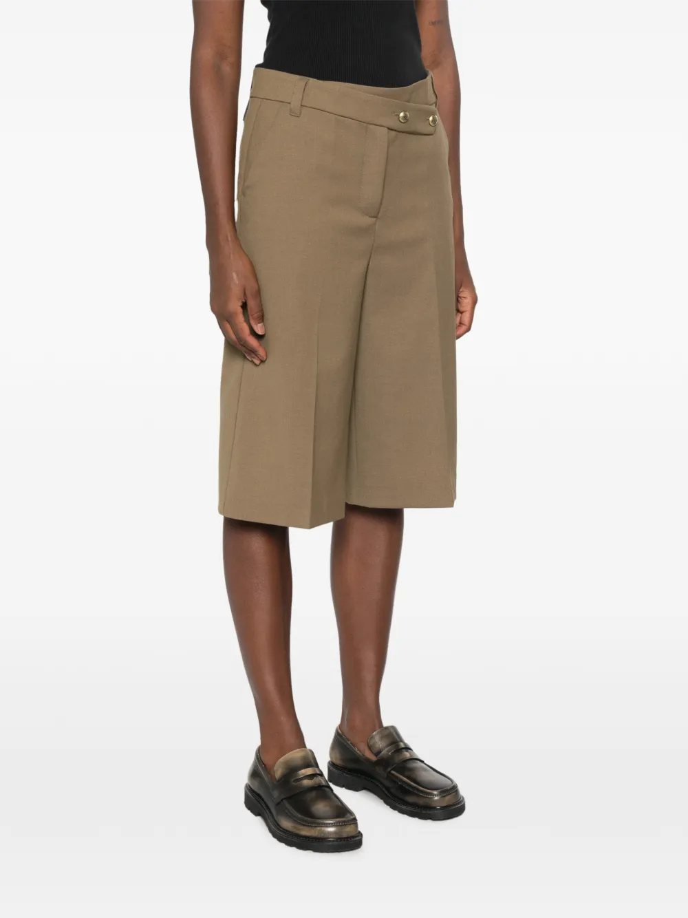 PINKO Merlot shorts met asymmetrische tailleband Bruin