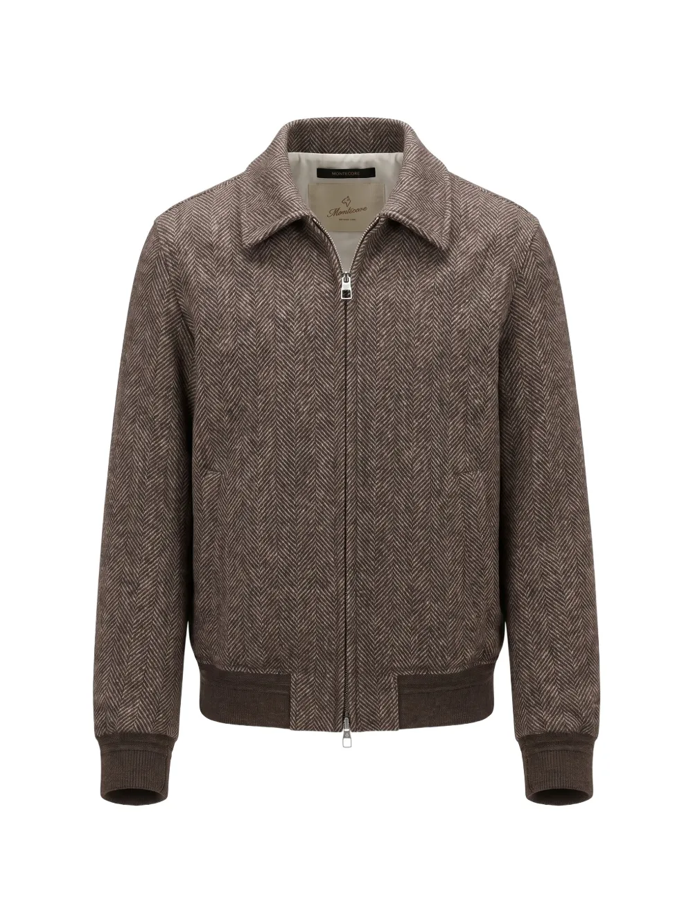Montecore herringbone-pattern zip-up jacket | Brown | Image 1