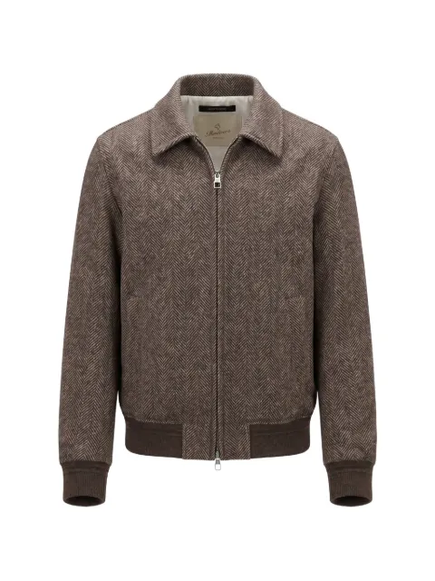 Montecore herringbone-pattern zip-up jacket