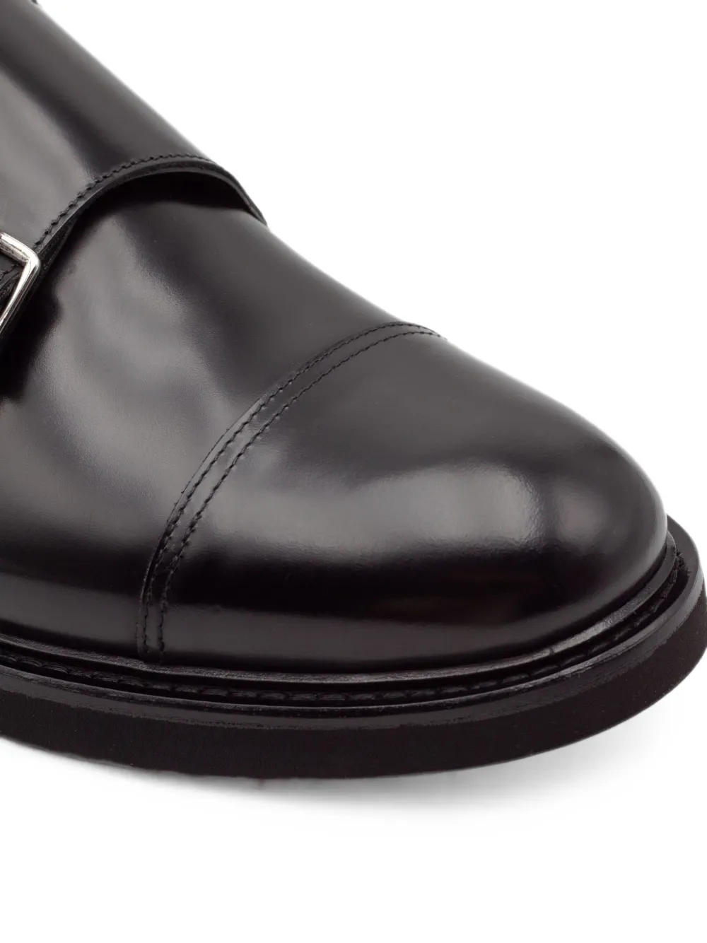 Doucal's double-buckle leather shoes Zwart