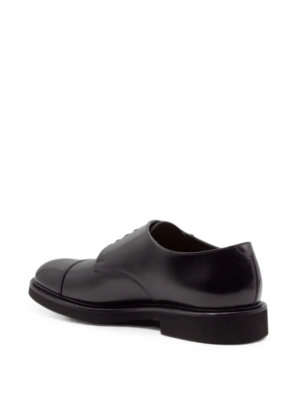 Doucal's double-buckle leather shoes Zwart