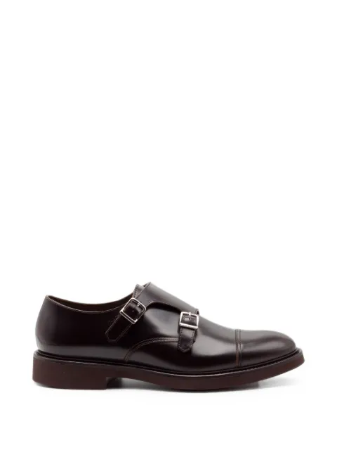 Doucal's double-buckle leather monk shoes