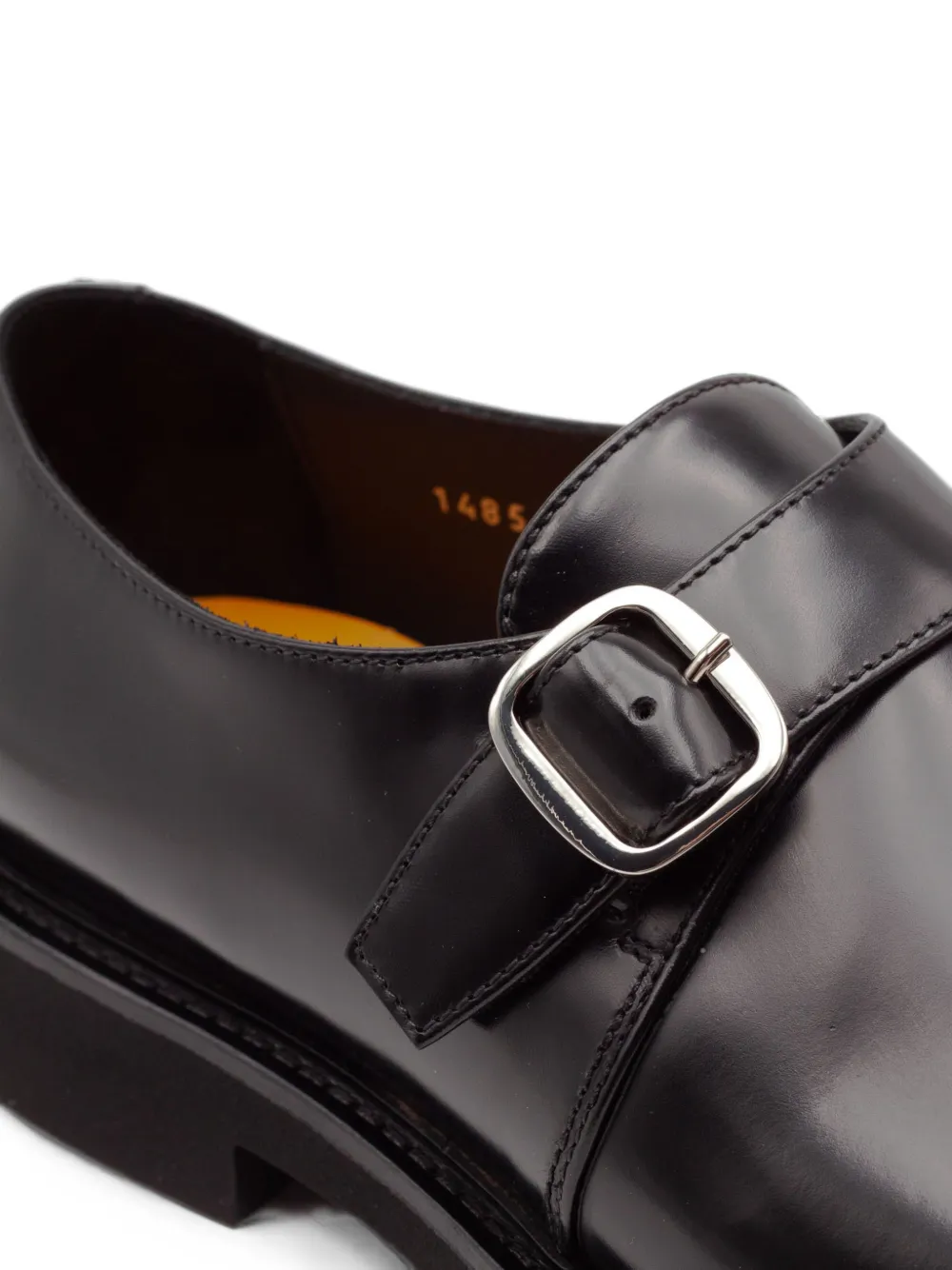 Doucal's buckle-fastening leather monk shoes Zwart