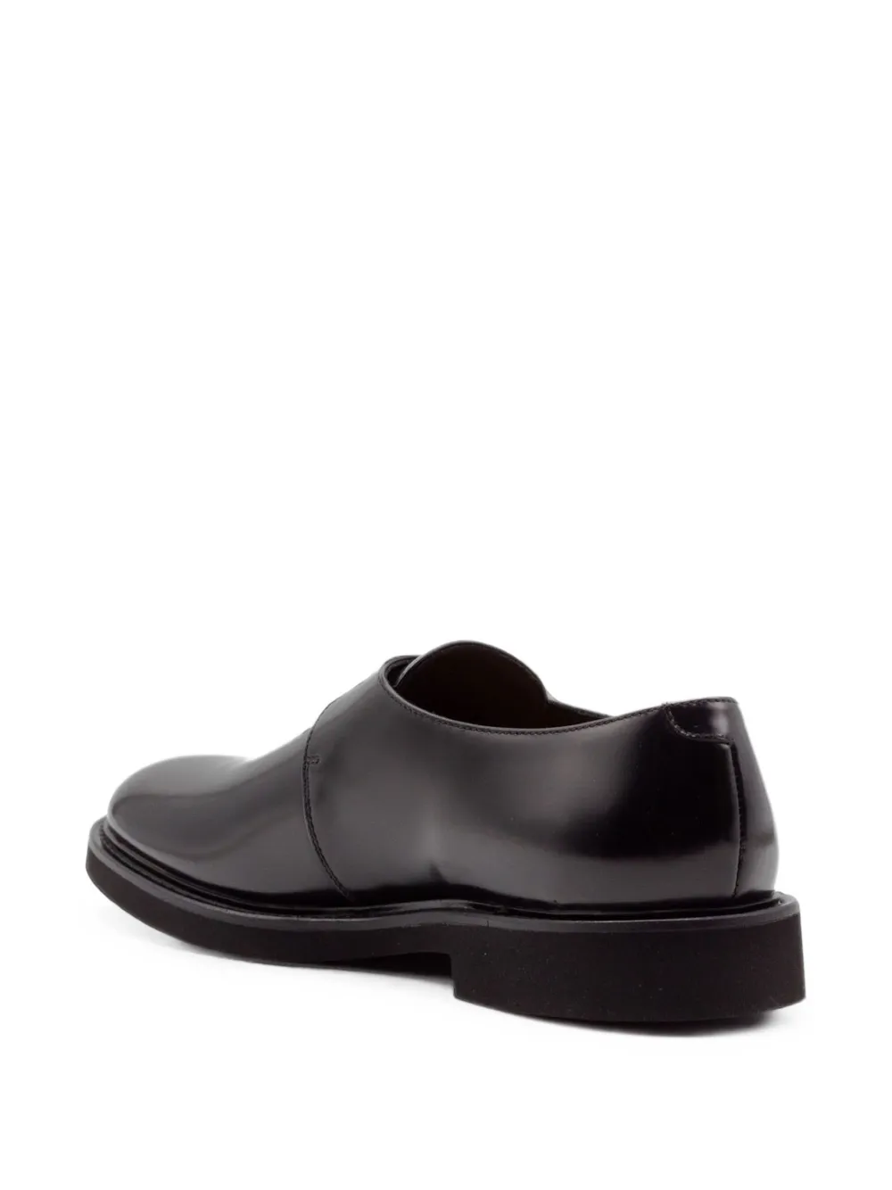 Doucal's buckle-fastening leather monk shoes Zwart