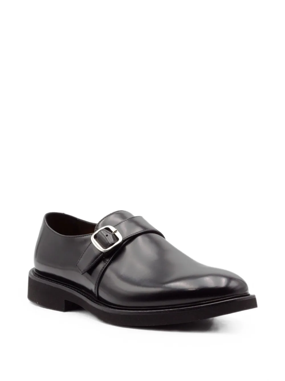 Doucal's buckle-fastening leather monk shoes Zwart
