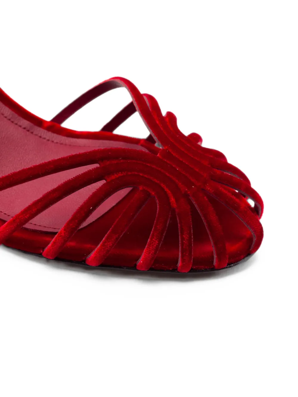Alevì cage velvet sandals Rood