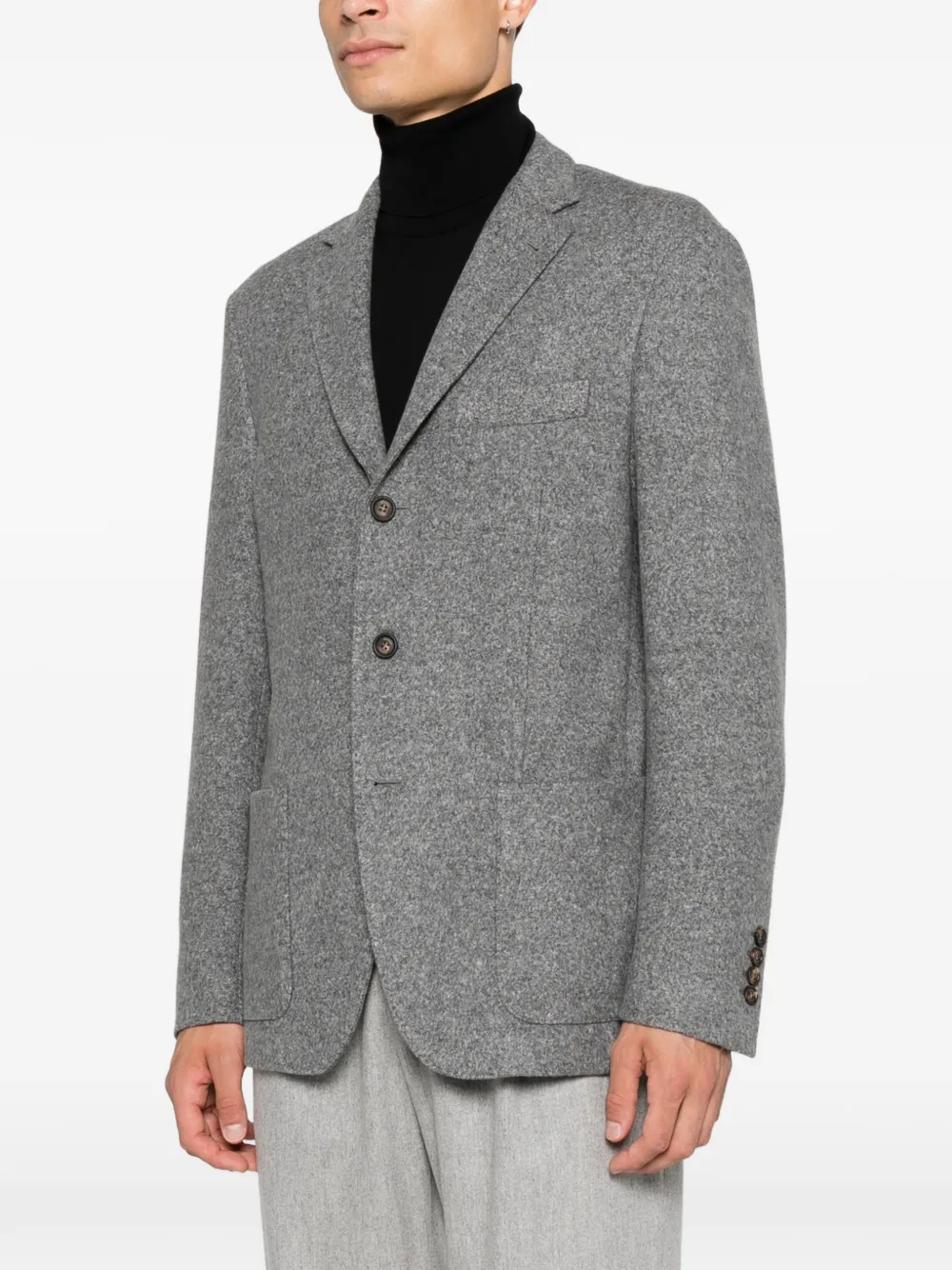Eleventy single-breasted notched-lapel blazer Grijs