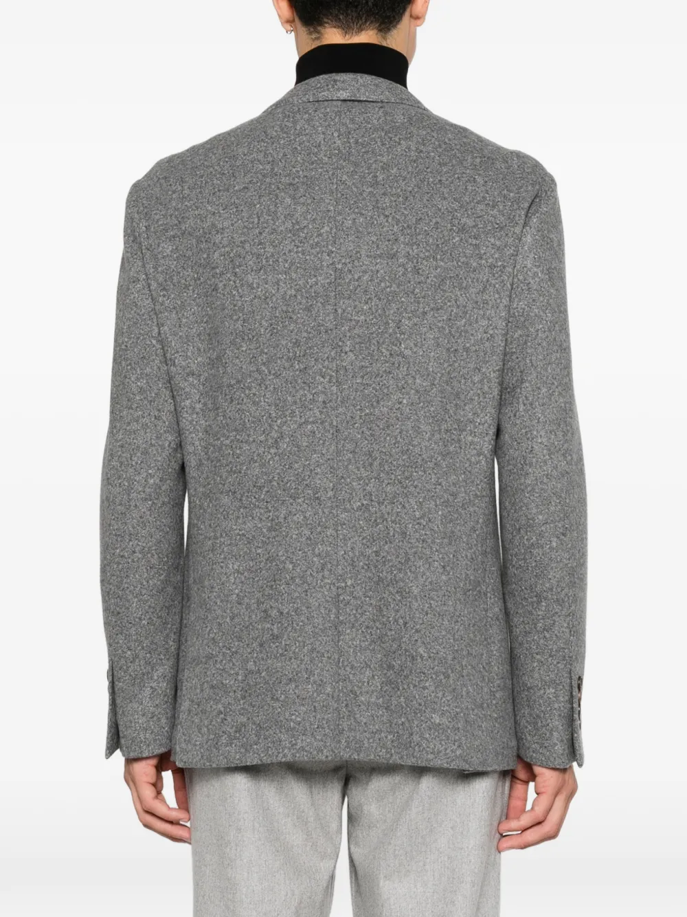 Eleventy single-breasted notched-lapel blazer Grijs