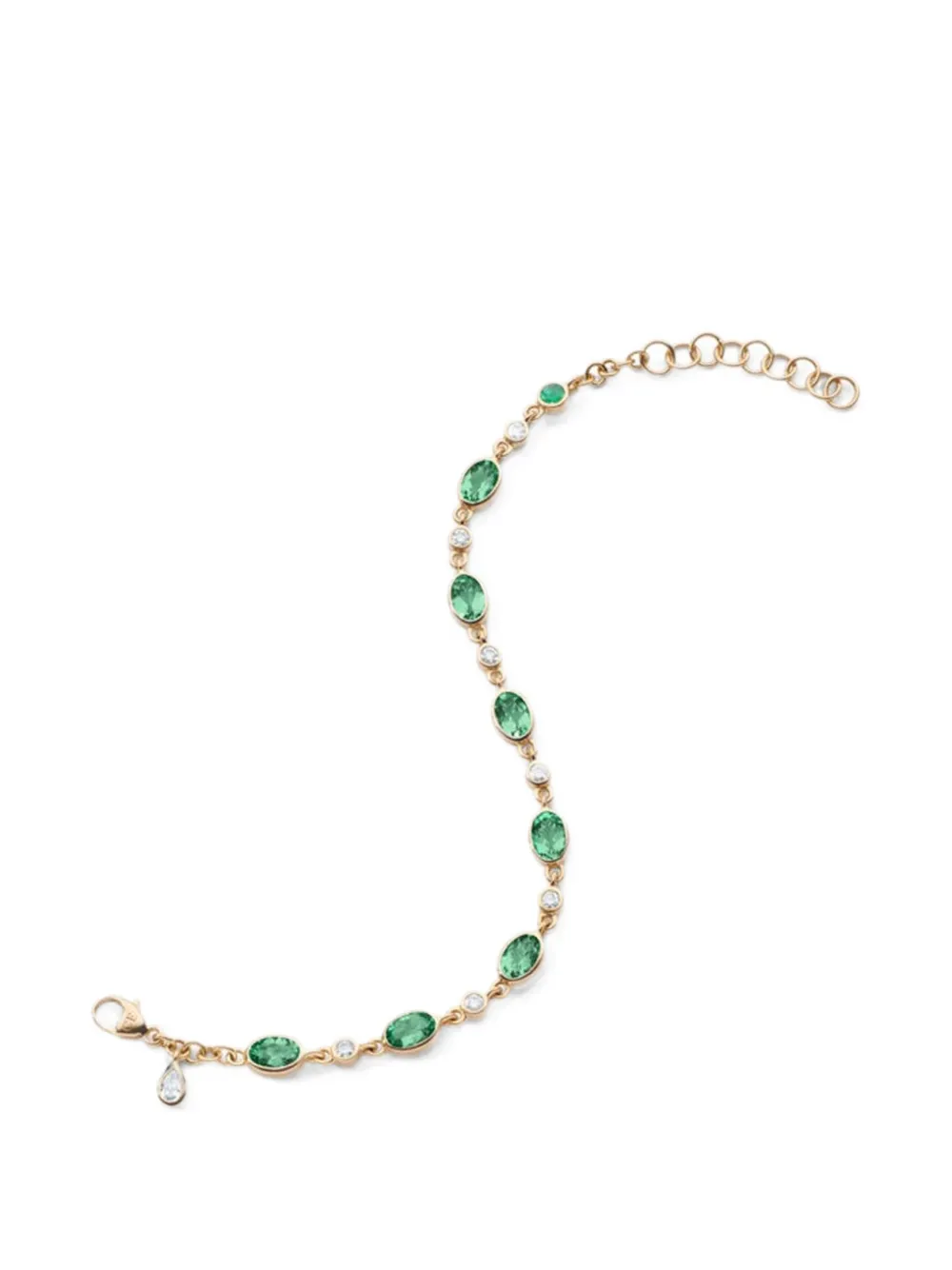 MONICA RICH KOSANN green tourmaline and diamond tennis bracelet - Oro