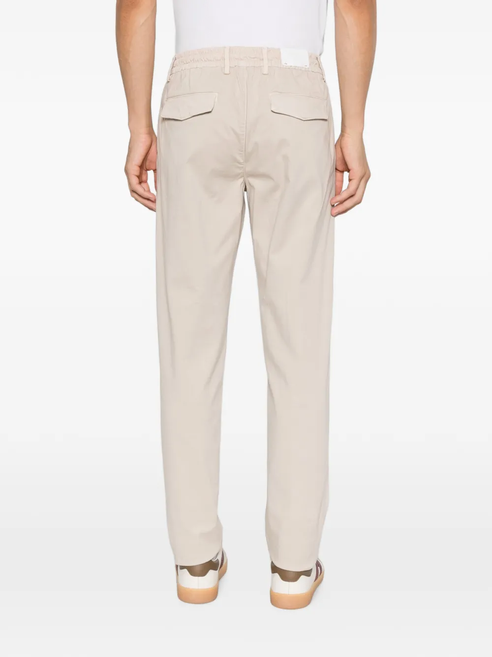 Eleventy pleated drawstring-waist trousers Beige