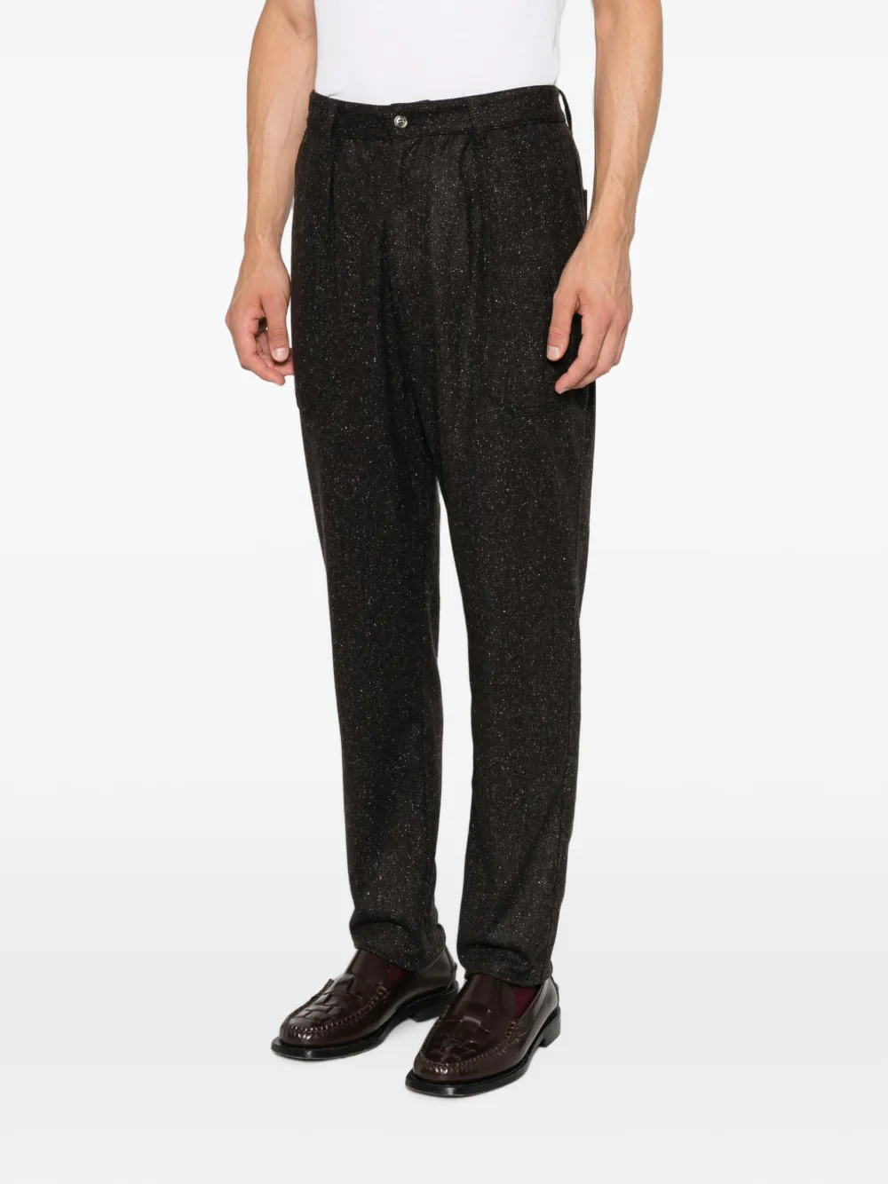 Eleventy flecked trousers Bruin