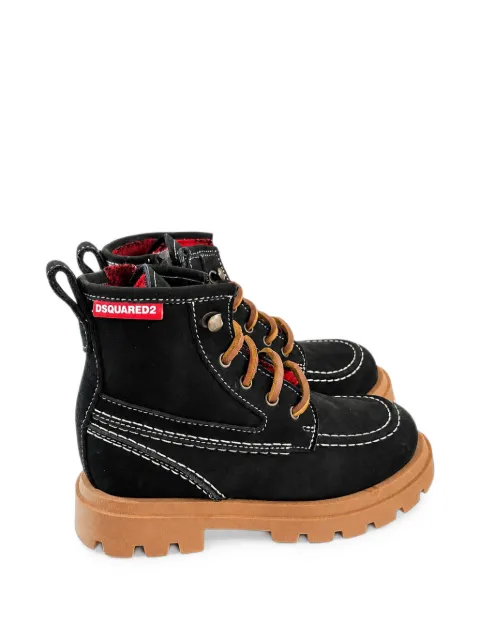 DSQUARED2 KIDS logo-patch contrast-stitch boots