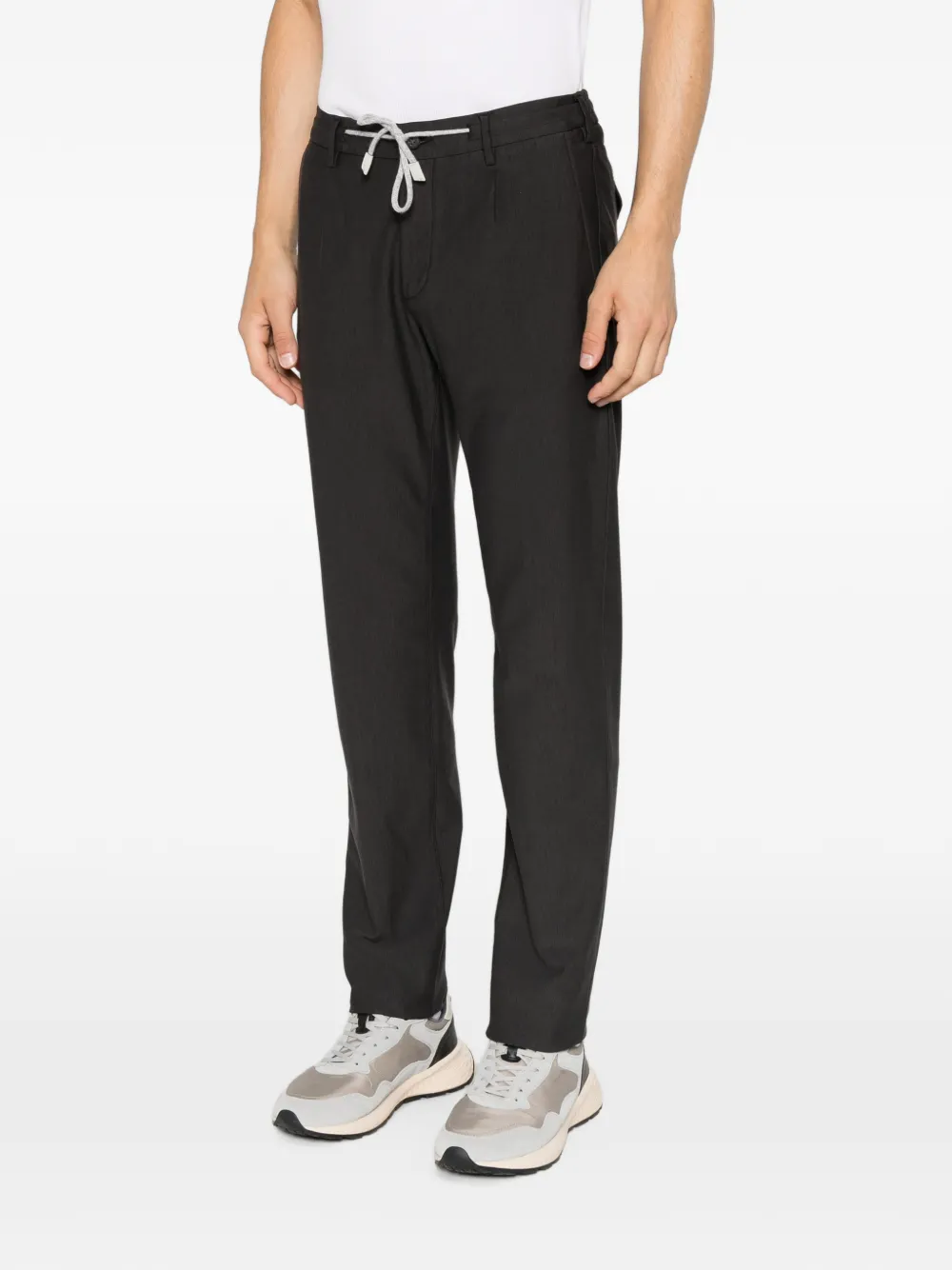 Eleventy Straight broek met trekkoordtaille Grijs