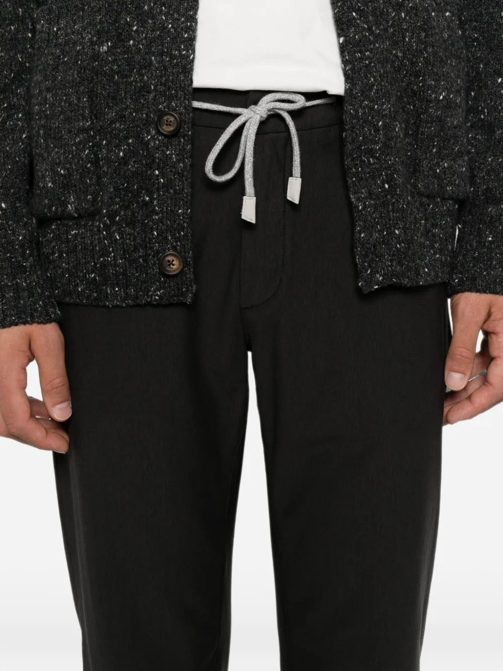 Eleventy Straight broek met trekkoordtaille Grijs