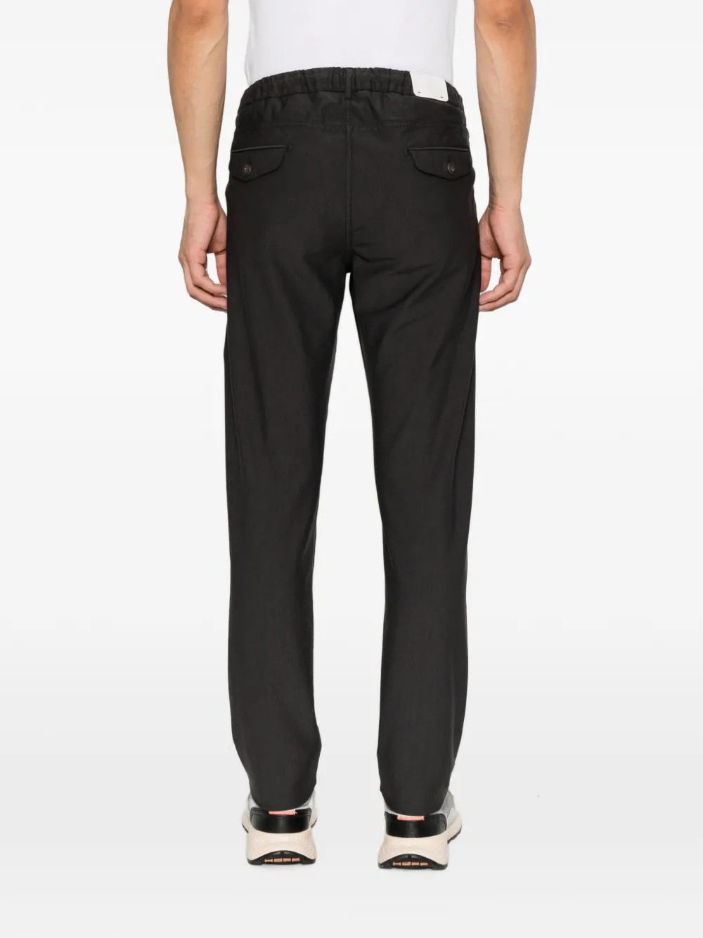 Eleventy Straight broek met trekkoordtaille Grijs