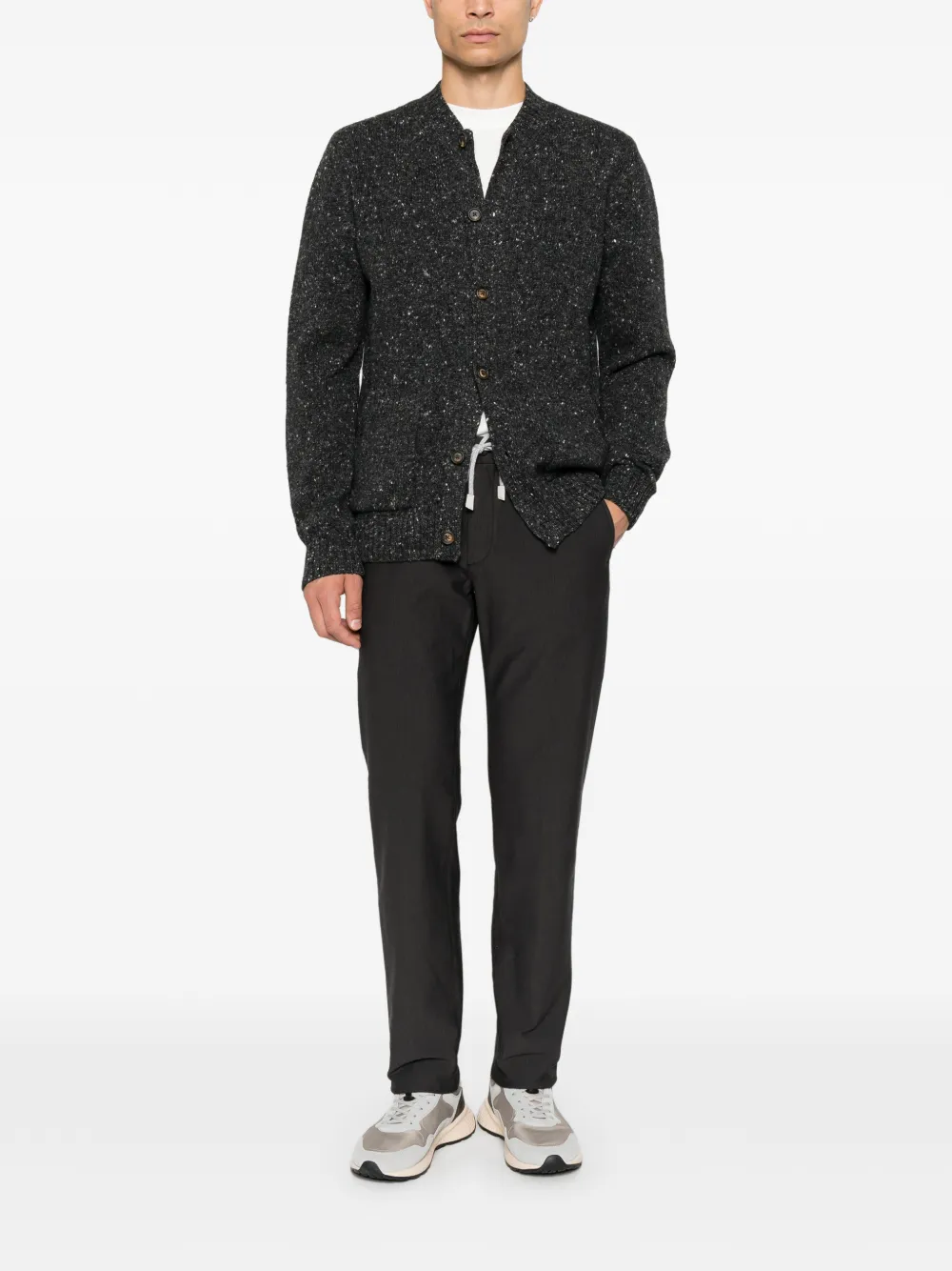 Eleventy Straight broek met trekkoordtaille Grijs