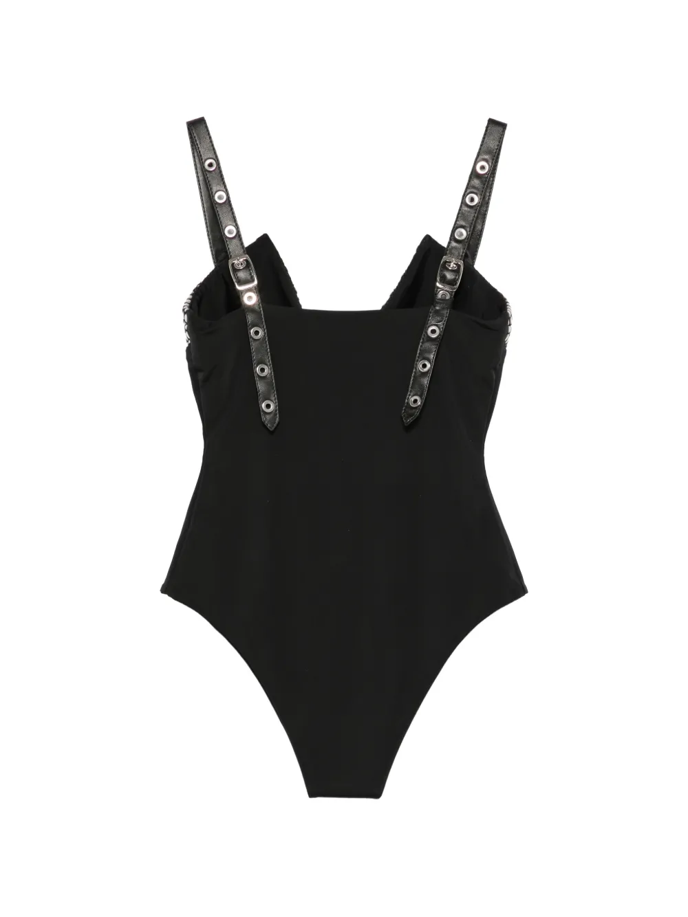 MITILIANE COUTURE Body met leren bandjes en studs Zwart